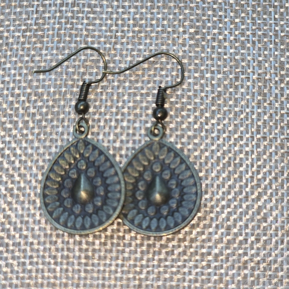 Rhinestone Teardrop Dangle Earrings - Picture 7 of 7